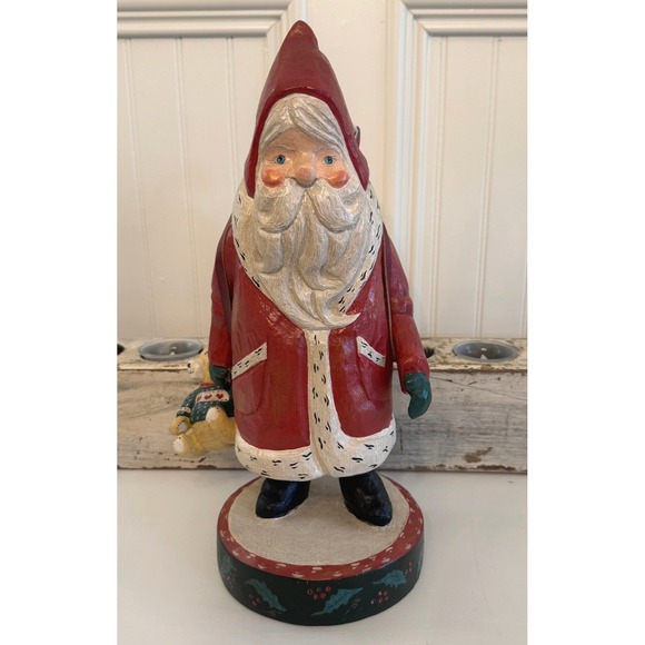 House Of Hatten Other - Vintage‎ House of Hatten Santa Claus Holding Bear Goose In Basket 15" Folk Art